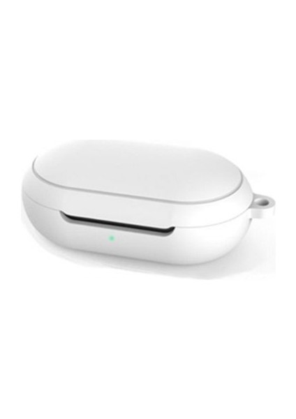 Samsung Galaxy Buds Kılıf Kancalı Mat Silikon Sf8 Beyaz