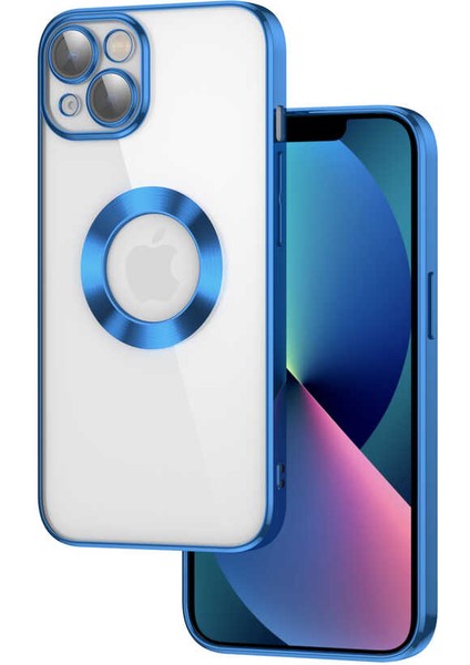Casestreet Apple iPhone 13 Kılıf Logo Gösteren Kamera Korumalı Silikon Lacivert
