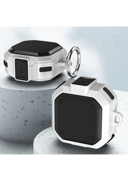 Samsung Galaxy Buds Pro Kılıf Tank Çift Renk Koruma SF11 Beyaz