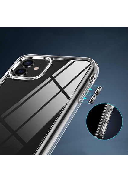 Casestreet Apple iPhone 12 Kılıf Lüx Silikon L Standlı Şeffaf