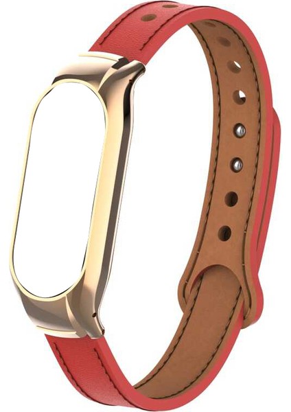 Casestreet Xiaomi Mi Band 7 Kordon Deri Dikişli Krd 68 Kırmızı