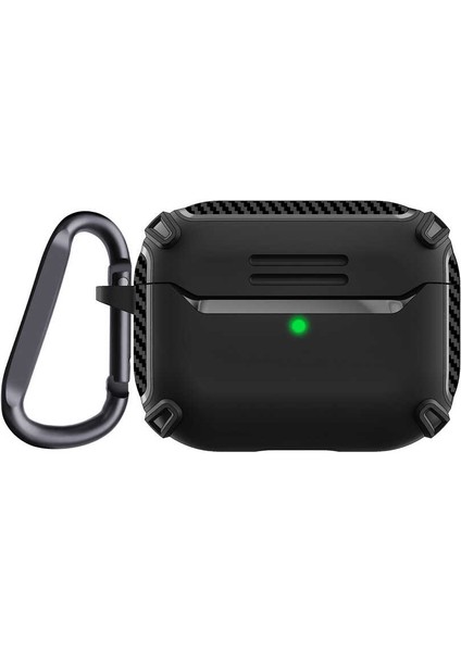 Casestreet Apple Airpods Pro Kılıf Sert Armor Karbon Görünüm A26 Siyah