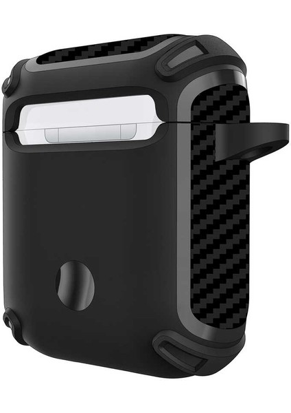 Casestreet Apple Airpods Kılıf Sert Armor Karbon Görünüm A26 Siyah fiyatları