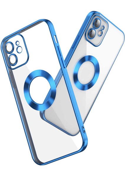 Apple iPhone 12 Kılıf Logo Gösteren Kamera Korumalı Silikon Siyah modelleri