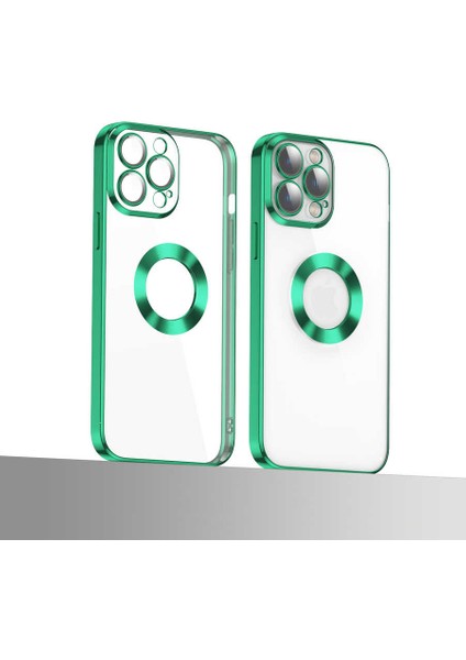 Apple iPhone 12 Pro Max Kılıf Logo Gösteren Kamera Korumalı Silikon Bronz