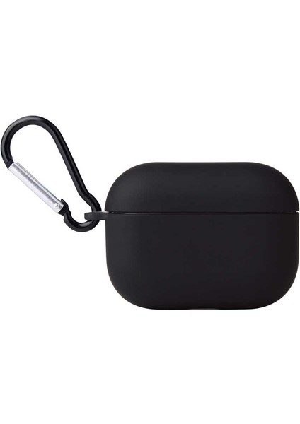 Apple Airpods Pro Kılıf Mat Kancalı Silikon A11 Siyah