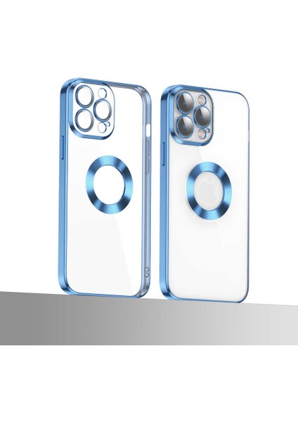 Apple iPhone 13 Pro Max Kılıf Logo Gösteren Kamera Korumalı Silikon Siyah