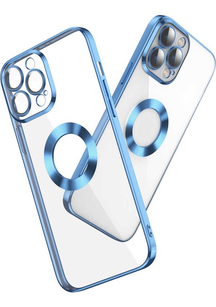 Apple iPhone 13 Pro Max Kılıf Logo Gösteren Kamera Korumalı Silikon Siyah