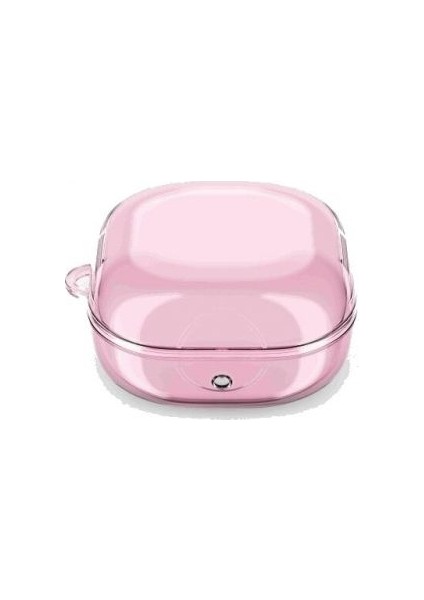 Samsung Galaxy Buds Live Kılıf Transparan Kancalı Silikon SF14 Pembe