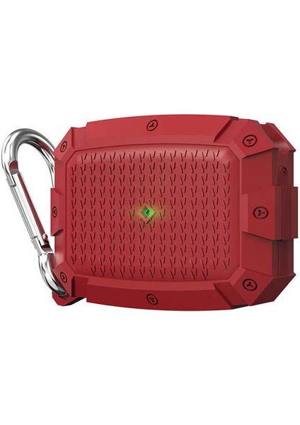 Apple Airpods Pro Kılıf Sert Silikon Kancalı A10 Kırmızı