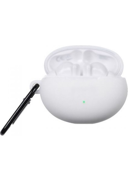 Huawei Freebuds 4i Kılıf Mat Kancalı Silikon SF10 Beyaz
