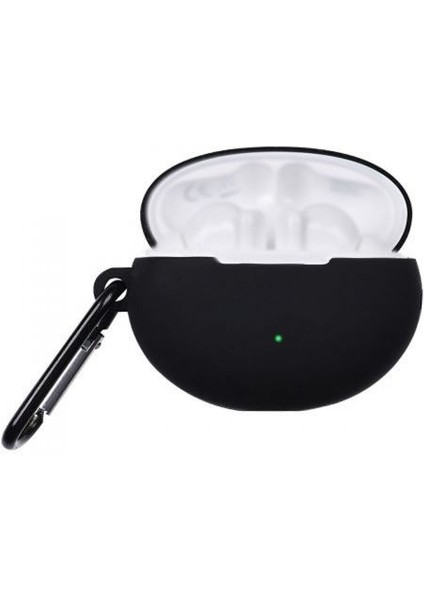 Huawei Freebuds 4i Kılıf Mat Kancalı Silikon SF10 Siyah