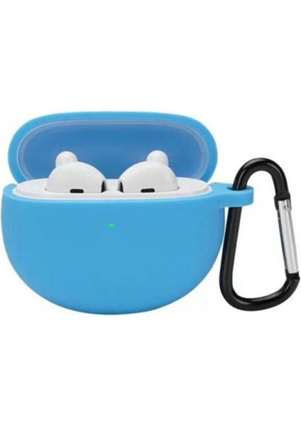 Oppo Enco Air Kılıf Mat Kancalı Silikon A61 Mavi