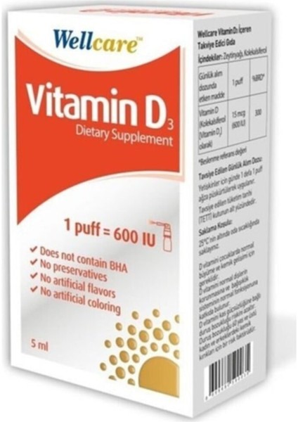 Vitamin D3 600 Iu 5 ml Sprey