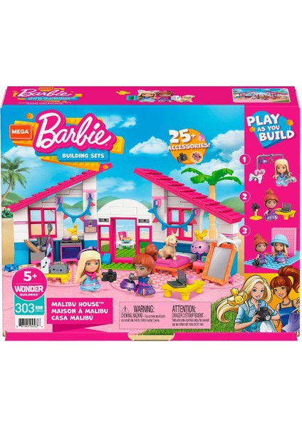 GWR34 Mega™ Bloks, Barbie'nin Malibu Evi, 303 Parça, +5 Yaş