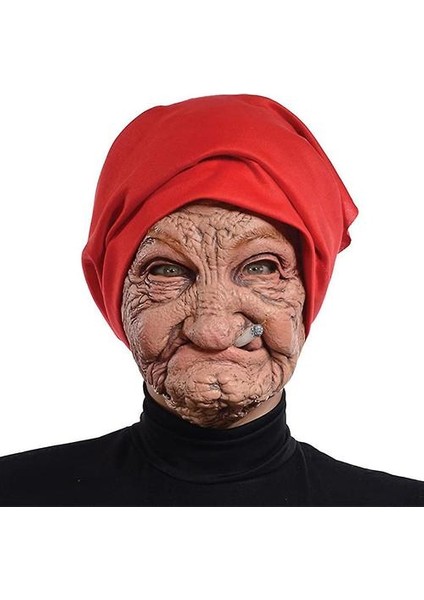 Cadılar Bayramı Sigara Büyükanne Maskesi Lateks Headgear Cosplay Ball Sahne (Yurt Dışından)
