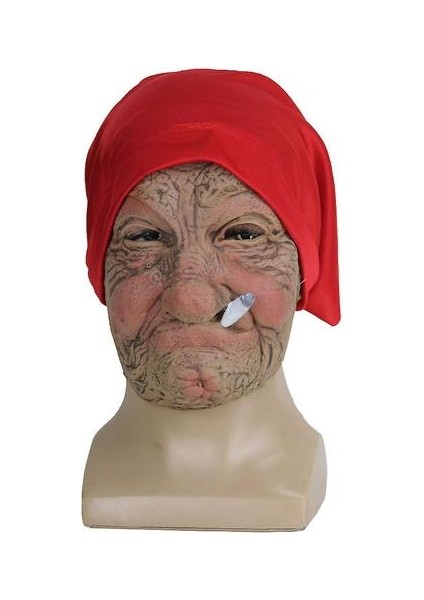 Cadılar Bayramı Sigara Büyükanne Maskesi Lateks Headgear Cosplay Ball Sahne (Yurt Dışından) fiyatları