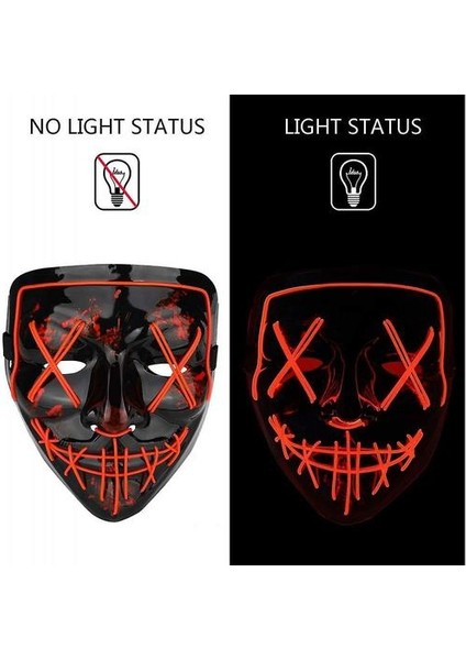 Cadılar Bayramı Maskesi Festival Cosplay Için LED Işık Up Maskesi (Kırmızı) (Yurt Dışından) modelleri