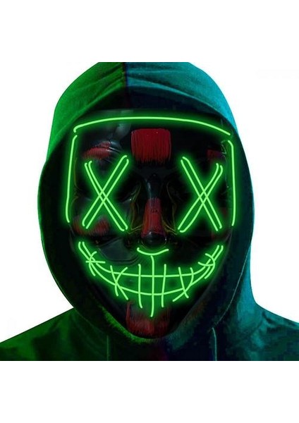 Cadılar Bayramı Maskesi Festival Cosplay Için LED Işık Up Maskesi (Yeşil) (Yurt Dışından)