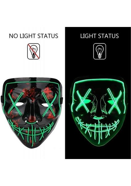 Cadılar Bayramı Maskesi Festival Cosplay Için LED Işık Up Maskesi (Yeşil) (Yurt Dışından) fırsatları