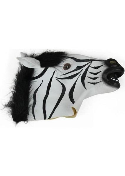 Tam Kafa Zebra Kauçuk Maske Cadılar Bayramı Partisi Için Lateks Hayvan Ürpertici (Yurt Dışından)