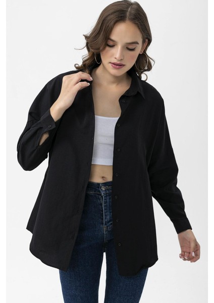 Kadın Oversize Poplik Gömlek