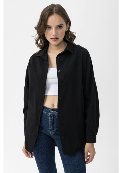 Kadın Oversize Poplik Gömlek