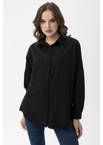 Kadın Oversize Poplik Gömlek