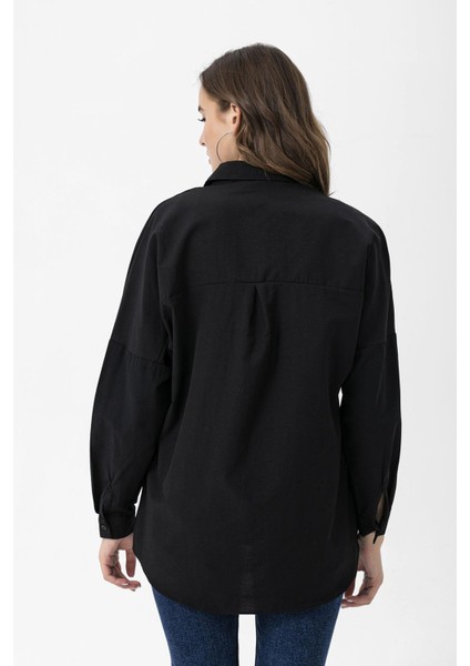 Kadın Oversize Poplik Gömlek