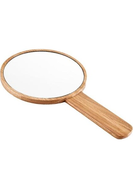 Meşe Katı Ahşap Yüksek Çözünürlüklü Kozmetik Mirror.women'in Taşınabilir Makyaj Aynası. Simple Tarzı Kadın Eli Güzellik Aynası. (Ahşap Renk) (Yurt Dışından)