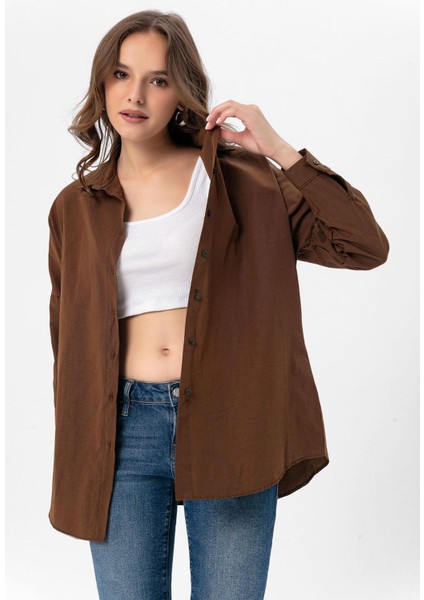 Kadın Oversize Poplik Gömlek