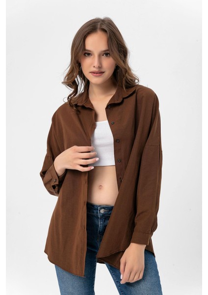 Kadın Oversize Poplik Gömlek