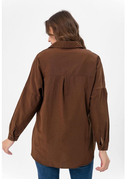 Kadın Oversize Poplik Gömlek