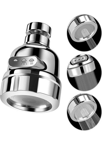 Giftmatikcenter 3 Fonksiyonlu Tasarruflu Musluk Başlığı Krom