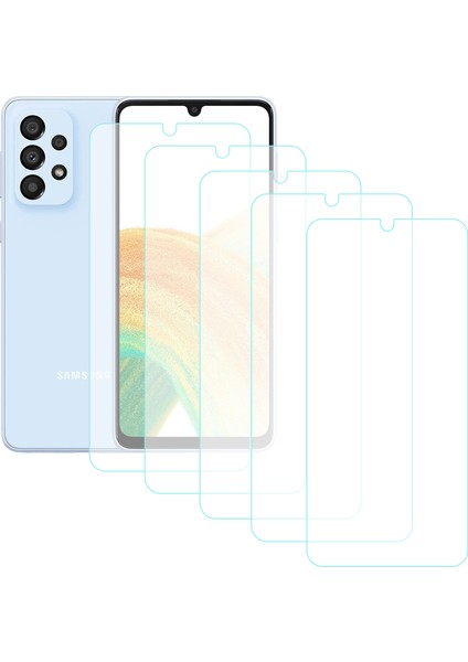 Samsung Galaxy A33 Temperli Cam Ekran Koruyucu 5li Eko Paket Şeffaf