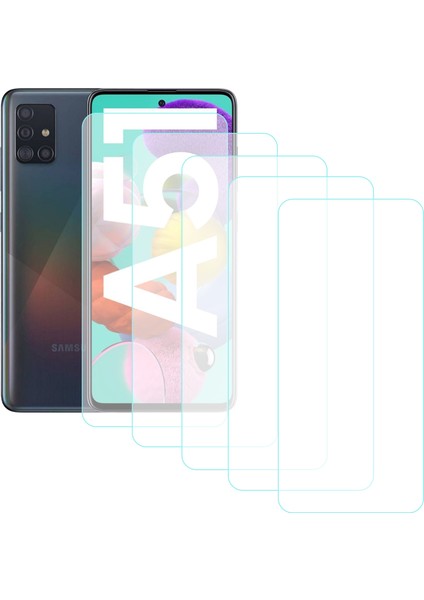 Samsung Galaxy A51 Temperli Cam Ekran Koruyucu 5li Eko Paket Şeffaf