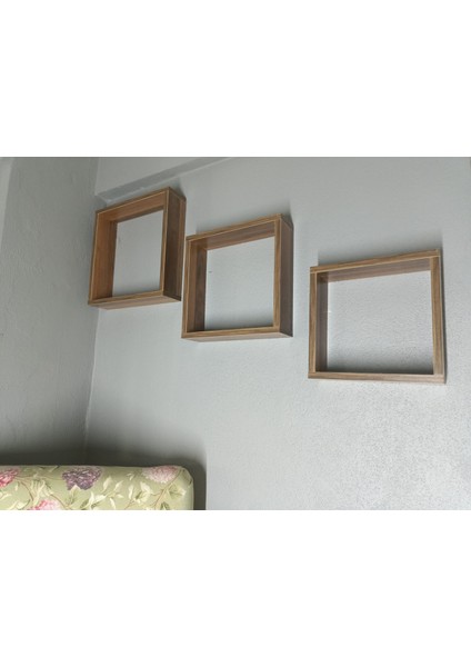 Dekoratif 3'lü Kare Kutu Raf fiyatları