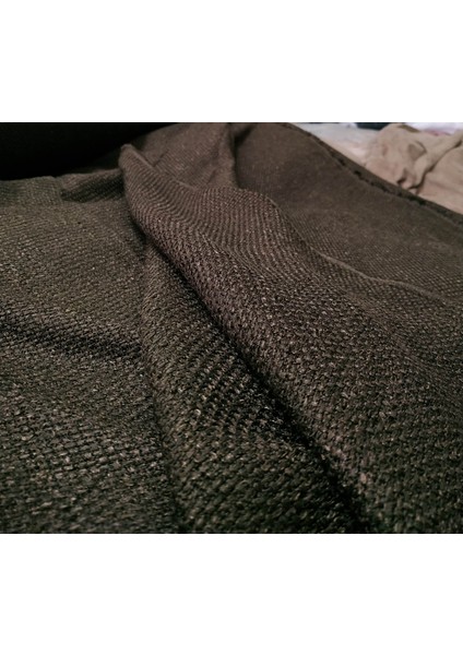 Modern Hasır Keten Fon Perde - Pilesiz Dikim - Koyu Kahve 71145752 fiyatları