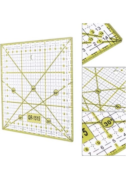 QR-1515 Kapitone Terzi Modelist Kırkyama Patcwork Plastik Kesim Cetveli