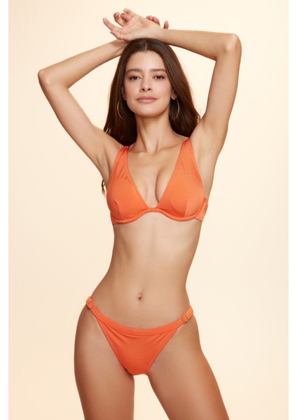 Unıqe Ayarlı Ince Kenarlı Bikini Tek Alt Şeftali 229208