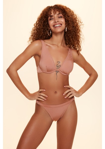 Unıqe Ayarlı Ince Kenarlı Bikini Tek Alt Bronz 229208