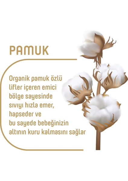 Pure Baby Organik Pamuklu Cırtlı Bez Tekli Paket 6 Numara Xlarge 32 Adet