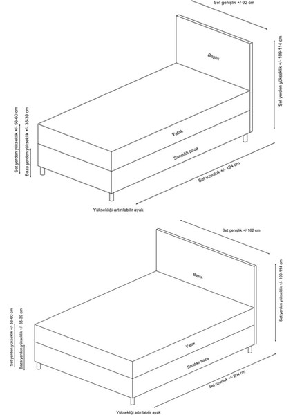 160X200 Vitalia Baza Başlığı Seti - Antrasit fırsatları