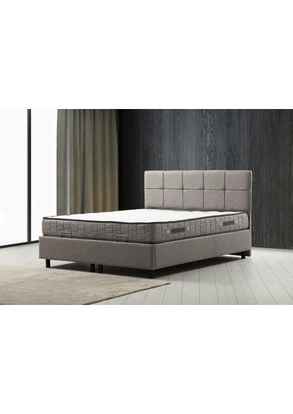 160X200 Vitalia Baza Başlığı Yatak Seti - Açık Gri