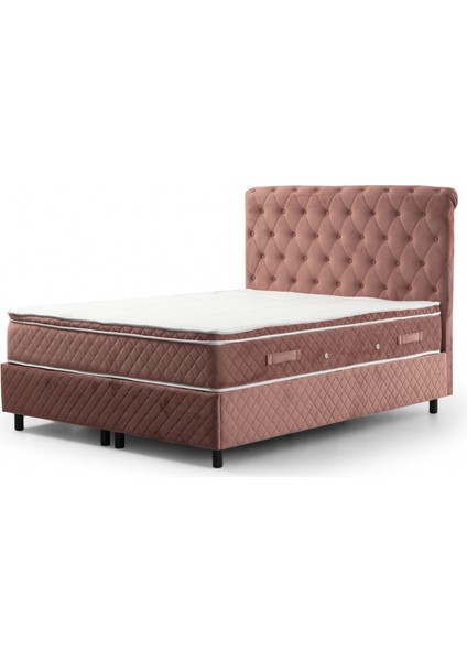 120X200 Sonata Baza+Başlık+Miray Gizli Pedli Yatak Gül Kurusu fırsatları