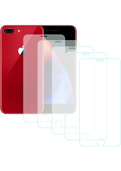 iPhone 7 Plus / 8 Plus Temperli Cam Ekran Koruyucu 5li Eko Paket Şeffaf