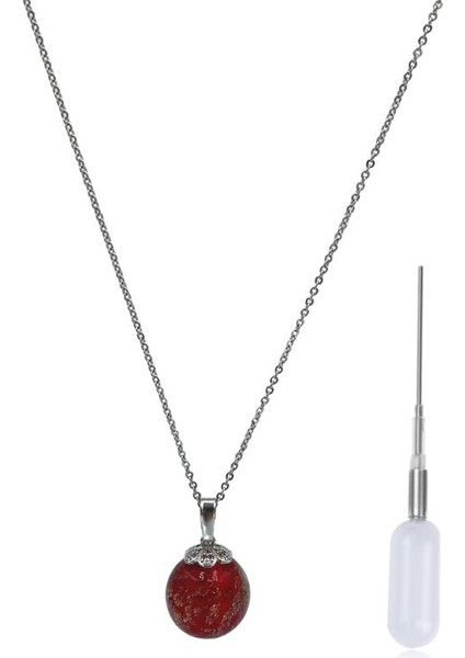 Kokulu Cam Top Kolye Kırmızı Özel Aroma Terapi Uçucu Yağ Hediyeli fırsatları