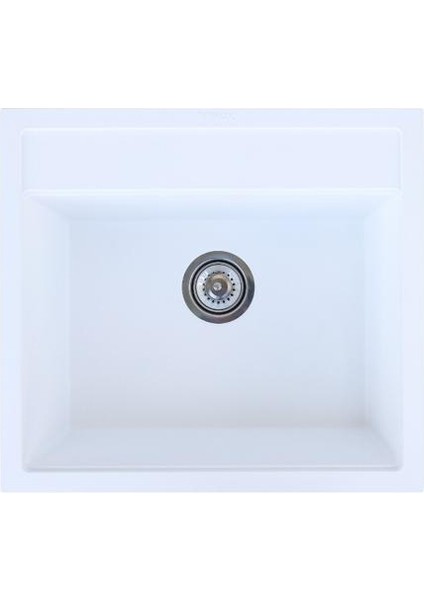 Vinox Beyaz Kare Granit Eviye 50X48 VX005