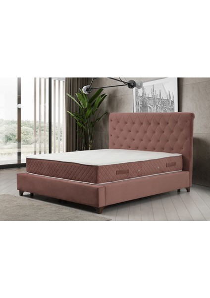 Deluxe Baza+Başlık+Sonata Yatak Gül Kurusu 160X200