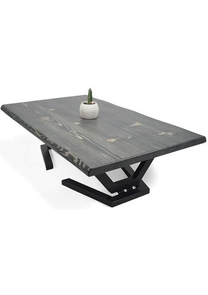 Doğal Ağaç Masif Hibrit Kütük Yemek Masası ve Sehpa 60CM x 90CM